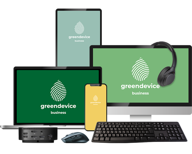 workplace as a service greendevice laptop smartphone docking dock station tablet tastatur mouse headset kopfhöre für deinen Ihren arbeitsplatz mobiles arbeiten workplace mobile device management